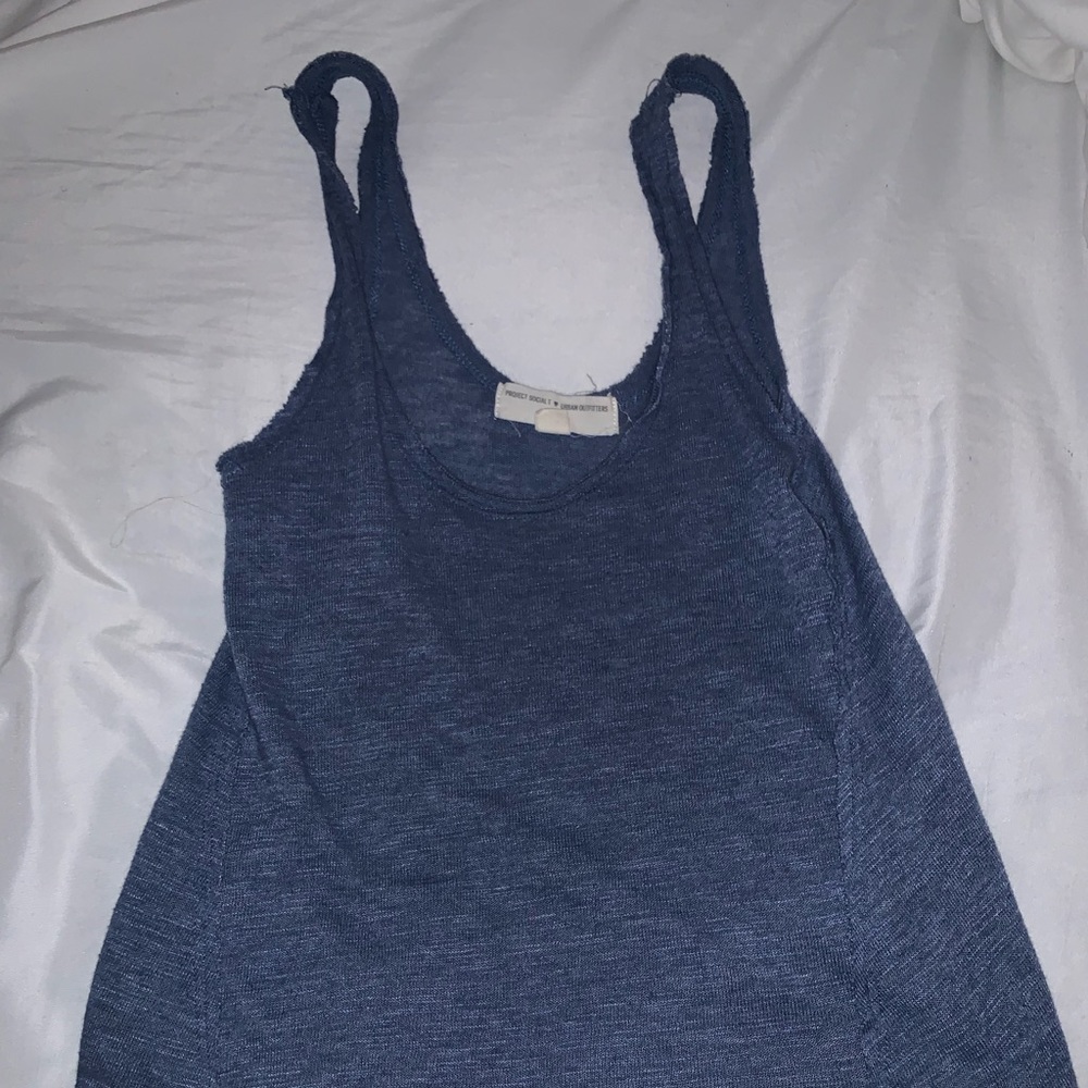 blue tank top